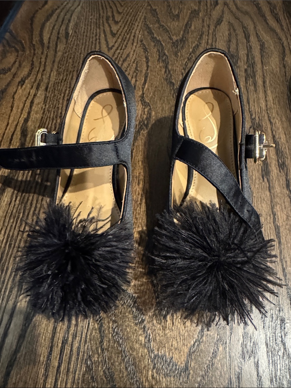Sam Edelman Black Pom-Pom Mary Jane Flats